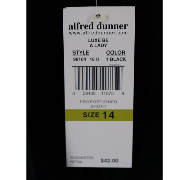 Alfred Dunner Luxe Be A Lady Black Pull On Pants With Pockets Tag Size 14 NWT - Picture 8 of 10